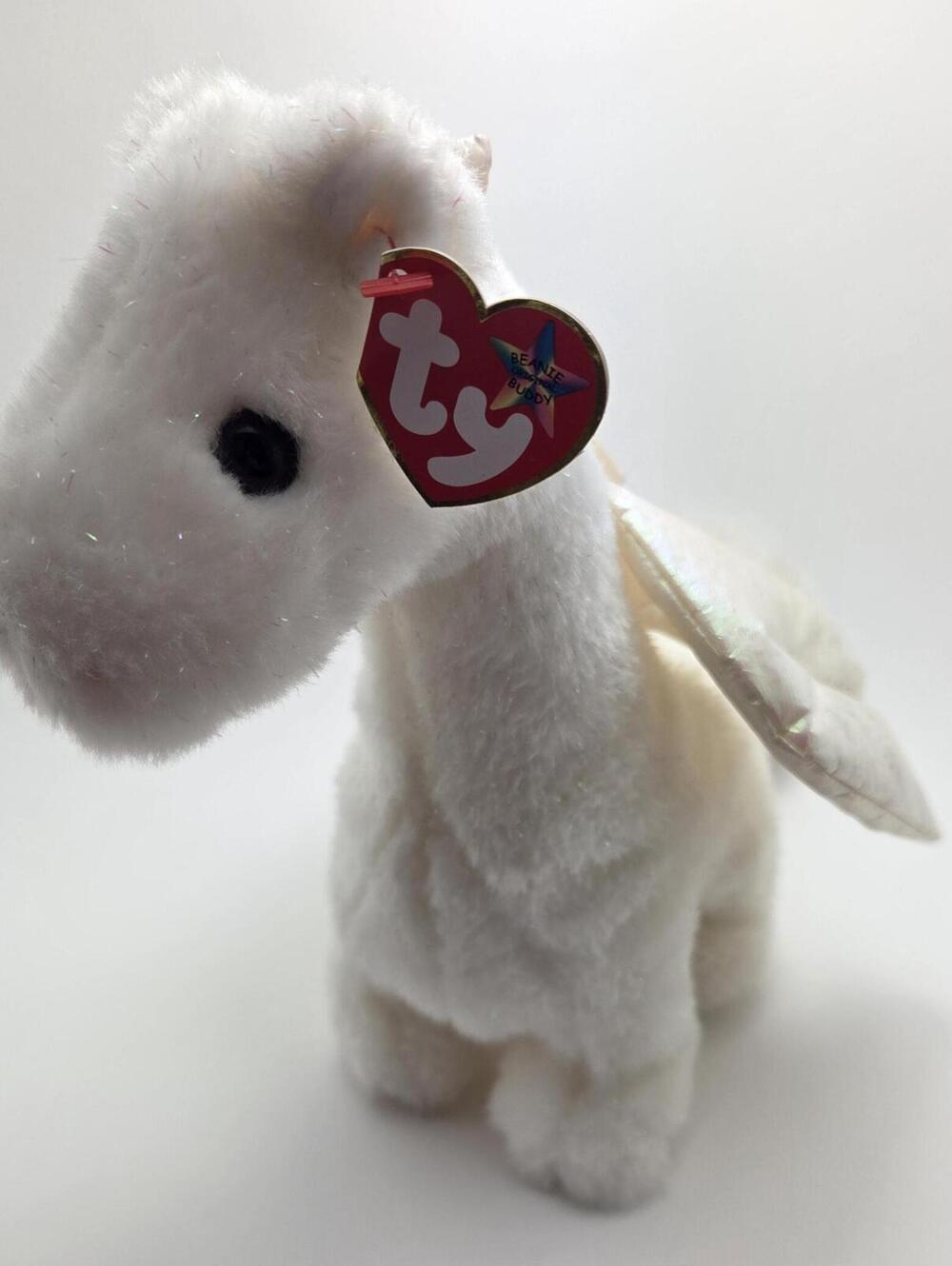 Ty Beanie Buddy βMagicβ the White Sparkly Dragon with Iridescent Wings(15 inch)